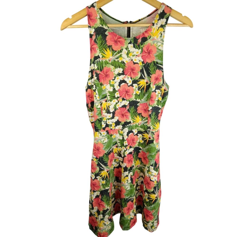 Vans Floral Mini Dress in Pink Green White Yellow Black
